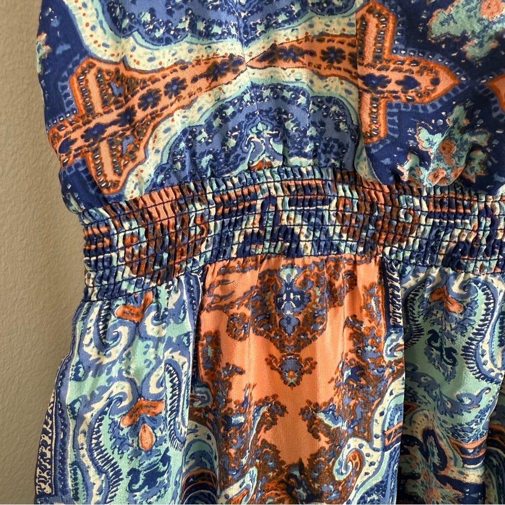 Anthropologie‎ Maeve Medallion 100% Silk Cutout Maxi Dress Size 12 resort wear - Picture 9 of 15
